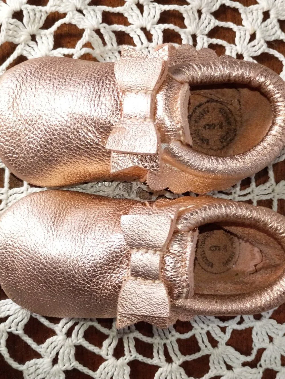 Freshly Picked Metallic Gold Moccasins Size 6 Toddler Little Kid Soft Sole Shoe
